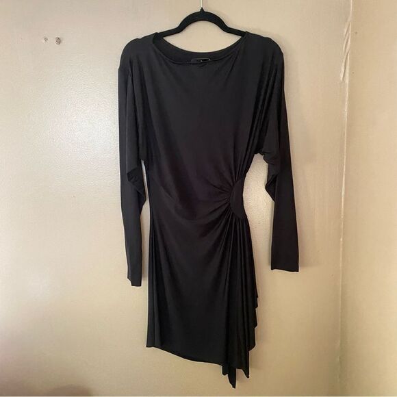 L’Academie Cora mini dress black minimalist stretch gathered basic Revolve S - Picture 10 of 10